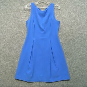 Vince Camuto Vibrant Blue Mini Dress Back Bow Accent Size 8 sheath dress